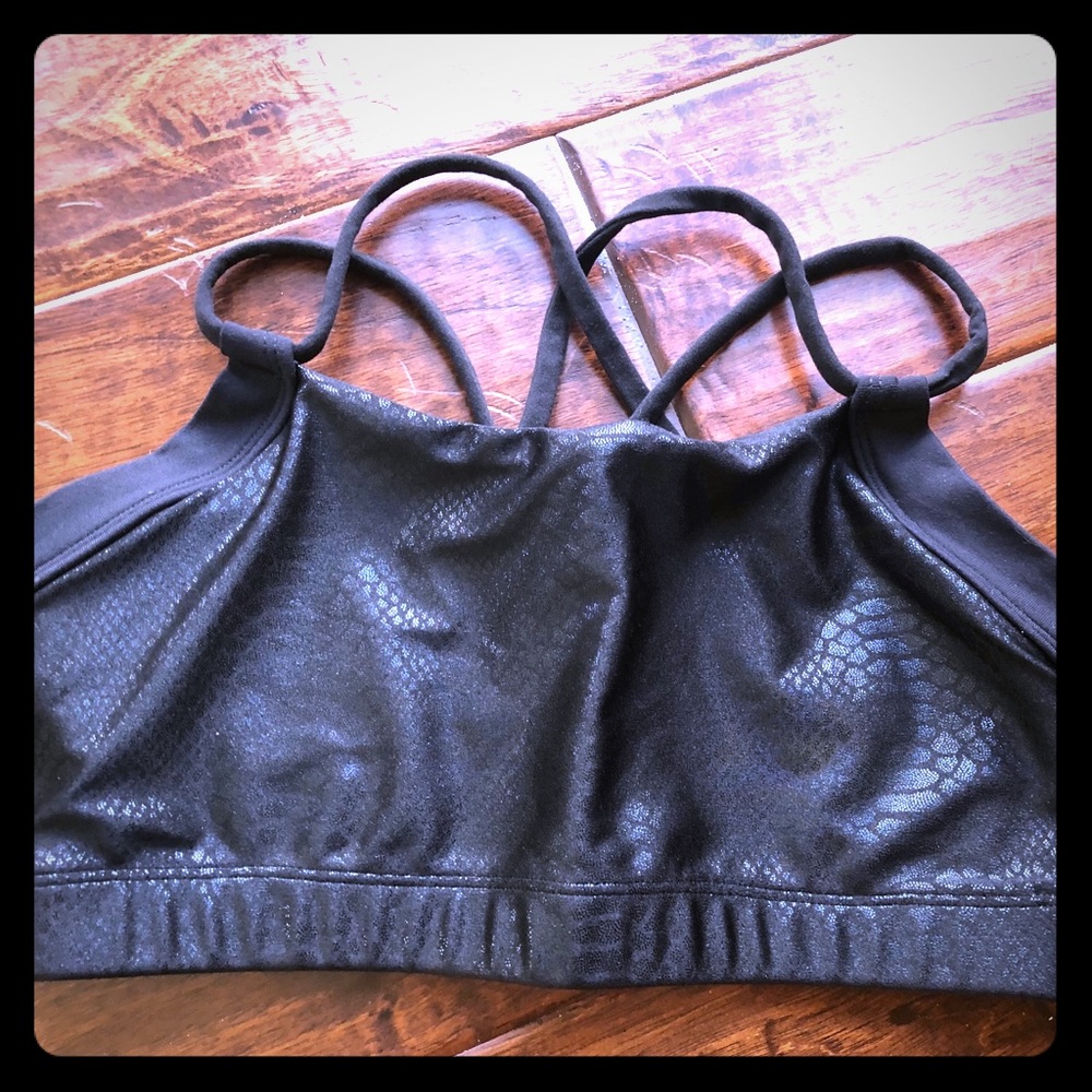 Affitnity Black Snakeskin Sports Bra Size M